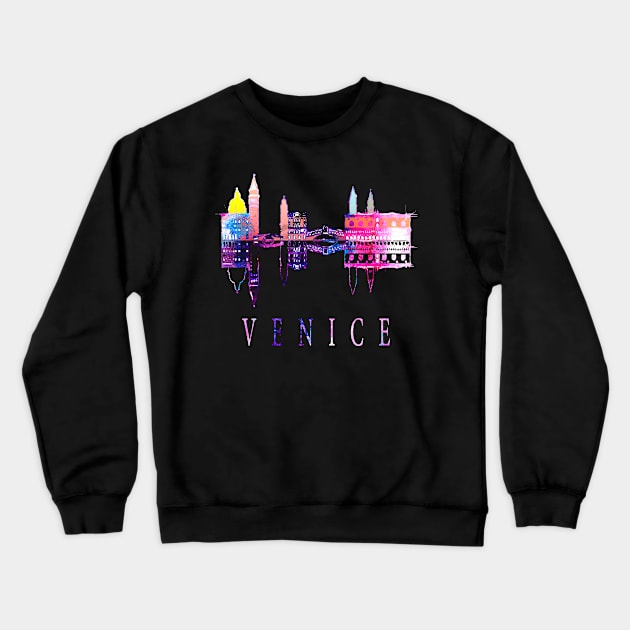 Venice Watercolor Skyline Original Shirt Crewneck Sweatshirt by DimDom